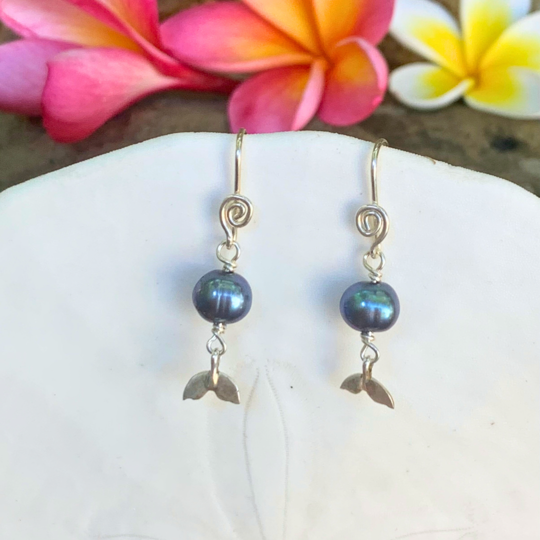 Ray of sunshine jewellery - blue black lustre tahitian pearl