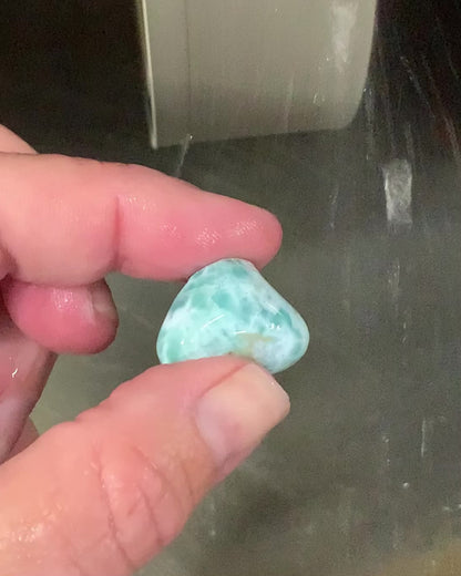 Hand-cut Larimar Heart Sterling Silver Necklace // Ray of Sunshine Jewellery